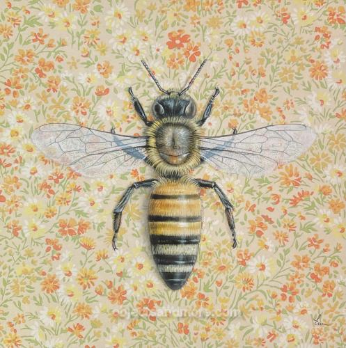 Honeybee Yellow Note Card by EMILY UCHYTIL
